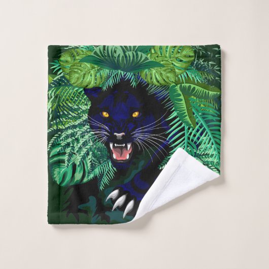 Zwarte Panthergeest van het Oerwoud Bad Handdoek (Wasdoekje)
