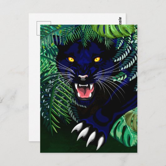 Zwarte Panthergeest van het Oerwoud Briefkaart (Voorkant / Achterkant)
