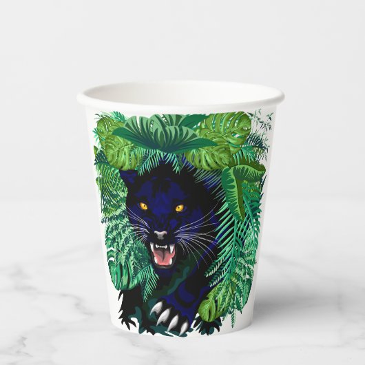 Zwarte Panthergeest van het Oerwoud Papieren Bekers (Voorkant)