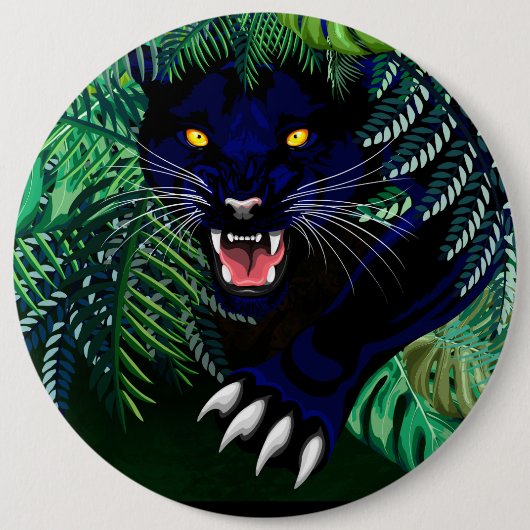 Zwarte Panthergeest van het Oerwoud Ronde Button 6,0 Cm (Voorkant)