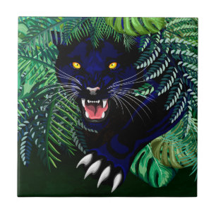 Zwarte Panthergeest van het Oerwoud Tegeltje