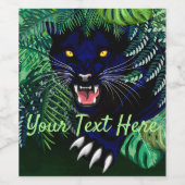 Zwarte Panthergeest van het Oerwoud Wijn Etiket (Enkel label)