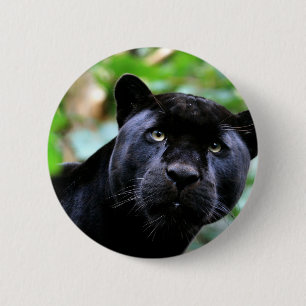 Zwarte PantherMacro Ronde Button 5,7 Cm