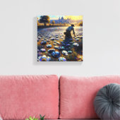 zwarte papaverteler canvas afdruk (Insitu (Woonkamer))