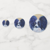 Zwarte Papillon Puppy Birthday Confetti (Voorkanten)