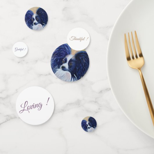 Zwarte Papillon Puppy Birthday Confetti (Groep)