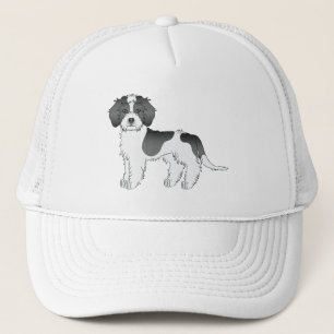 Zwarte Parti-kleur Mini Goldendoodle Cartoon Hond Trucker Pet