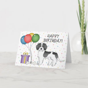 Zwarte Parti-Kleur Mini Goldendoodle Hond Verjaard Kaart
