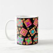 Zwarte Patchwork Quilt Design Mok (Links)
