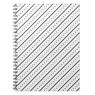 Zwarte Patroon Lijn Stippen Geometrie Notitieboek