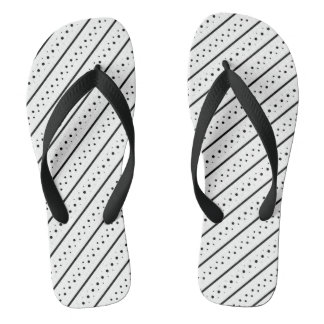 Zwarte Patroon Lijn Stippen Geometrie Teenslippers