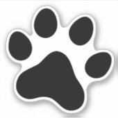 Zwarte paw print sticker (Voorkant)