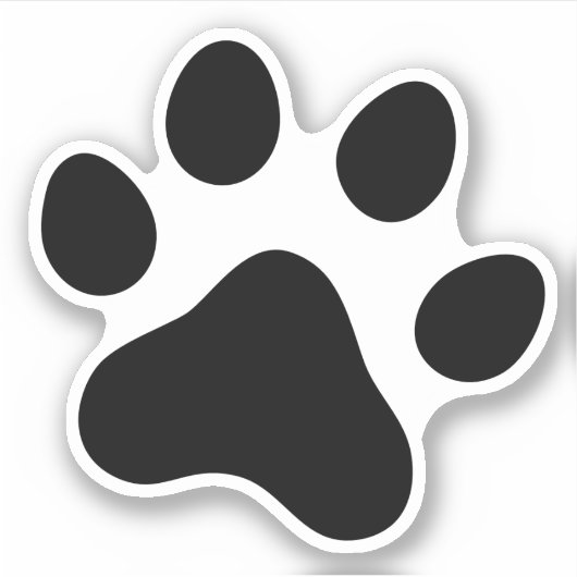 Zwarte paw print sticker (Voorkant)