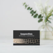 Zwarte PC voor computerreparatieservice voor techn Visitekaartje (Staand voorkant)