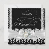 Zwarte Pearl Lace Bow Kaart (Voorkant)