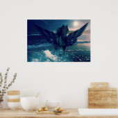 Zwarte Pegasus afkomstig uit de Zee Poster (Keuken)