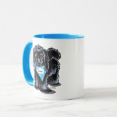 Zwarte Pekingese Pet-naam Aangepast blauw Mok (Voorkant links)