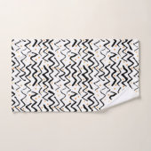 Zwarte penseelstreken en Stippen patroon Bad Handdoek (Handdoek)