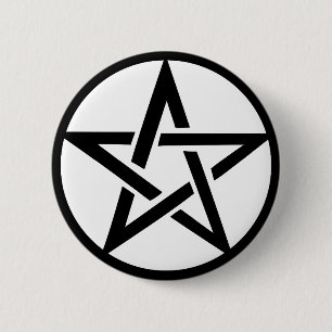 zwarte pentakterring ronde button 5,7 cm