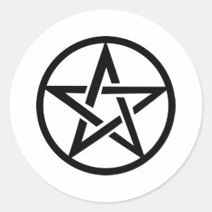 zwarte pentakterring ronde sticker