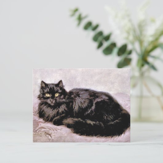 Zwarte Perzische kat Briefkaart (Staand voorkant)
