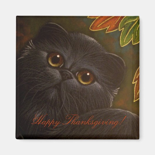 ZWARTE PERZISCHE KAT - THANKSGIVING Magnet Magneet (Voorkant)