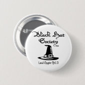 Zwarte pet ronde button 5,7 cm (Voorkant /achterkant)