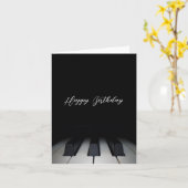 Zwarte piano moderne gelukkige verjaardag kaart (Gele Bloem)