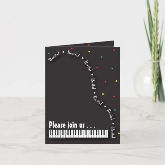Zwarte Piano Overweging Uitnodiging (Voorkant)