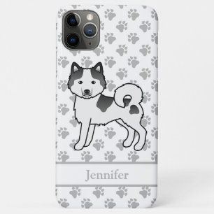 Zwarte Piebald Alaskan Malamute Mooie Hond & Naam iPhone 11 Pro Max Hoesje