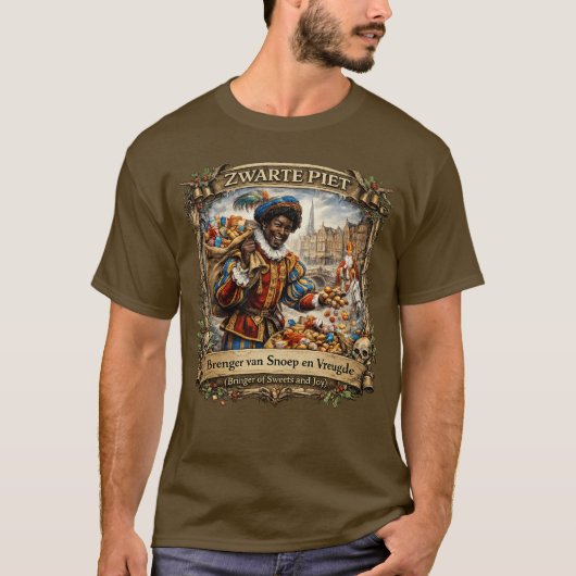 Zwarte Piet Folklore – Dutch Sinterklaas Tradition T-shirt (Voorkant)
