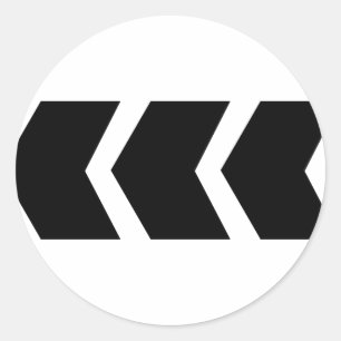 zwarte pijl links ronde sticker
