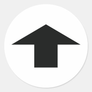 zwarte pijl omhoog ronde sticker
