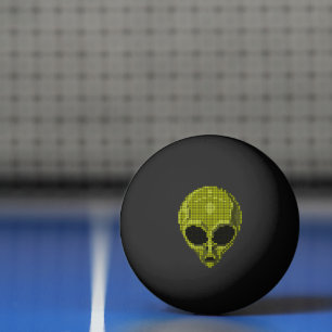 Zwarte Ping Pong Bal met Groene Alien Kop Pingpongballen