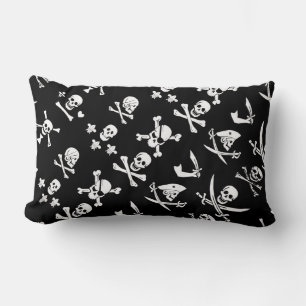ZWARTE PIRATE BANNERS SKULL, GEKROOSTE BOTTEN, SWO KUSSEN