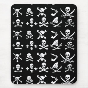 ZWARTE PIRATE BANNERS SKULL, GEKROOSTE BOTTEN, SWO MUISMAT