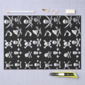 ZWARTE PIRATE BANNERS SKULL, GEKROOSTE BOTTEN, SWO TISSUEPAPIER (Craft)