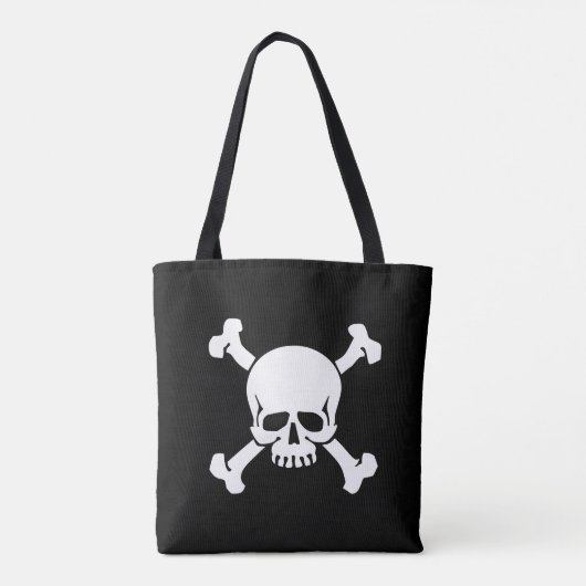 Zwarte, Pirate, Skull en Crossbones, Vlag Draagtas (Achterkant)