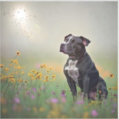 Zwarte Pitbull Vinyl-Stickers Sticker (Voorkant)