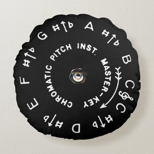 Zwarte pitch Pipe Rond Kussen (Voorkant)