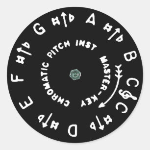 Zwarte Pitchpipe Ronde Sticker
