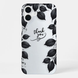 Zwarte Plant Bladeren iPhone 16 Hoesje iPhone 16 Plus Hoesje