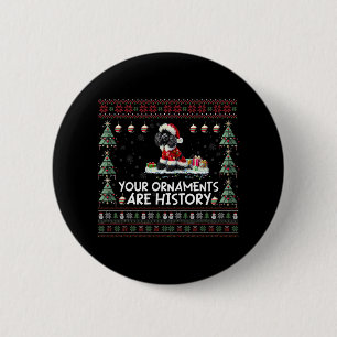 Zwarte Poedel Kerstboom Lichten Decoraties XMA Ronde Button 5,7 Cm