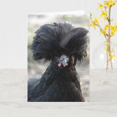 zwarte poelhoen kaart (Gele Bloem)