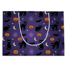 Zwarte Poezen Pompoenen Paarse Halloween Cadeautas