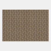 Zwarte pokadots Chevron Stripes Faux Bruft Inpakpapier Vel (Voorkant)