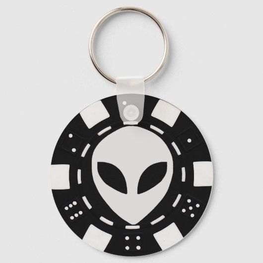 zwarte pokerchip sleutelhanger (Voorkant)