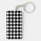 Zwarte poladots op wit sleutelhanger (achterkant)