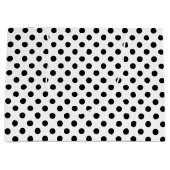 Zwarte poladots op witte achtergrond groot cadeauzakje (Voorkant)