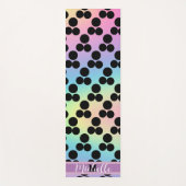 Zwarte polka dot Gradiënt regenboog op maat Monogr Yogamat (Voorkant)